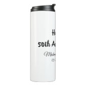 Happy 50th Anniversary Voeg paar naam datum bruilo Thermosbeker (Gedraaid links)