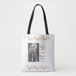 Happy 50th Anniversary Voeg paar naam datum bruilo Tote Bag