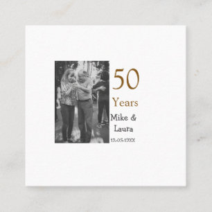 Happy 50th Anniversary Voeg paar naam datum bruilo Vierkante Visitekaartje
