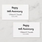 Happy 50th Anniversary Voeg paar naam datum bruilo Visitekaartje (Voorkant / Achterkant)