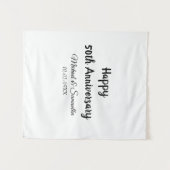 Happy 50th Anniversary Voeg paar naam datum bruilo Wandkleed (Voorkant (horizontaal))