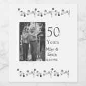 Happy 50th Anniversary Voeg paar naam datum bruilo Wijn Etiket (Enkel label)