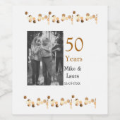 Happy 50th Anniversary Voeg paar naam datum bruilo Wijn Etiket (Enkel label)