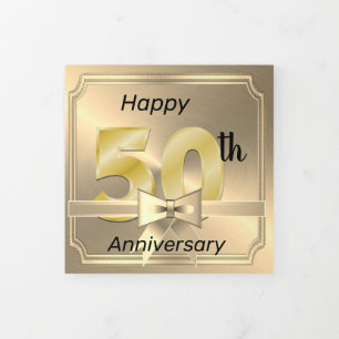 Happy 50th AnniversaryTri Fold Fotokaart Drieluik Wenskaart