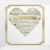 Happy 50th AnniversaryTri Fold Fotokaart Drieluik Wenskaart (Binnenkant midden)