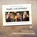 Happy 50th Birthday 3 Foto Wenskaart Feestdagen Kaart<br><div class="desc">Vier een halve eeuw aan herinneringen en mijlpalen met ons Happy 50th Birthday 3 Photo Wenskaart. Deze prachtig ontworpen kaart is meer dan alleen een eenvoudige verjaardagswens; het is een oprechte herinnering die de essentie van een goed geleefd leven vastlegt.</div>
