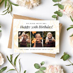 Happy 50th Birthday 3 Foto Wenskaart Feestdagen Kaart<br><div class="desc">Vier een halve eeuw aan herinneringen en mijlpalen met ons Happy 50th Birthday 3 Photo Wenskaart. Deze prachtig ontworpen kaart is meer dan alleen een eenvoudige verjaardagswens; het is een oprechte herinnering die de essentie van een goed geleefd leven vastlegt.</div>