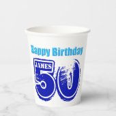 Happy 50th Birthday - aanpasbaar papierbekertje Papieren Bekers (Voorkant)