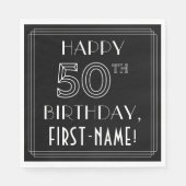 HAPPY 50TH BIRTHDAY; Art Deco Style; aangepaste na Servet (Voorkant)
