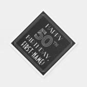 HAPPY 50TH BIRTHDAY; Art Deco Style; aangepaste na Servet (Hoek)