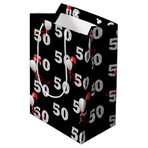 Happy 50th Birthday Balloons Medium Gift Bag Cadeauzakje