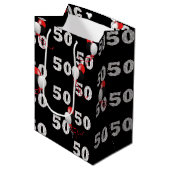 Happy 50th Birthday Balloons Medium Gift Bag Medium Cadeauzakje (Voorkant Gekanteld)