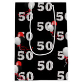 Happy 50th Birthday Balloons Medium Gift Bag Medium Cadeauzakje (Achterkant)