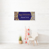 Happy 50th Birthday Banner Navy Blue Gold Glitter (Insitu)