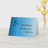 Happy 50th Birthday Blues Kaart (Gele Bloem)