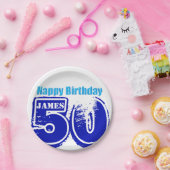 Happy 50th Birthday - Borden voor gepersonaliseerd Papieren Bordje (Feest)