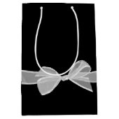 Happy 50th Birthday Bow op Black Medium Gift Bag Cadeauzakje (Voorkant)
