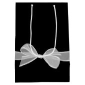 Happy 50th Birthday Bow op Black Medium Gift Bag Cadeauzakje (Achterkant)