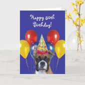 Happy 50th Birthday Boxer Dog greeting card Kaart (Gele Bloem)