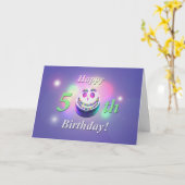 Happy 50th Birthday Cake Kaart (Gele Bloem)