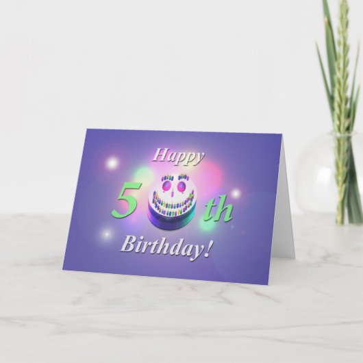 Happy 50th Birthday Cake Kaart (Voorkant)