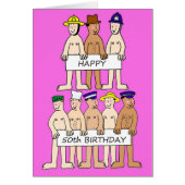 Happy 50th Birthday Cartoon Man Humor (Voorkant)