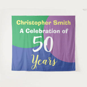 Happy 50th Birthday Celebration Tapestry Wandkleed