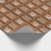 Happy 50th Birthday Chocolate Snoep Bar Cadeaupapier (Hoek)