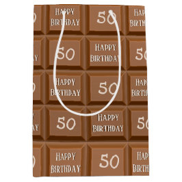 Happy 50th Birthday Chocolate Snoep Bar Medium Cadeauzakje
