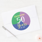 Happy 50th Birthday Classic Round Sticker (Envelop)