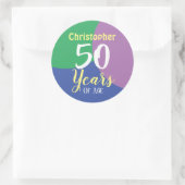 Happy 50th Birthday Classic Round Sticker (Tas)