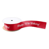 Happy 50th Birthday custom gift lint (rood) (Spoel)