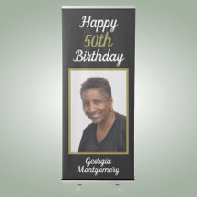 Happy 50th Birthday Custom Photo Script Typografie