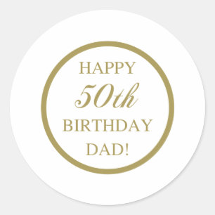 Happy 50th Birthday Dad Ronde Sticker