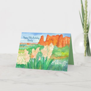 Happy 50th Birthday Desert Mountains gepersonalise Kaart