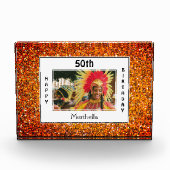 Happy 50th Birthday | ELKE LEEFTIJD | RED Glitter Fotoblokken (Voorkant)