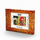 Happy 50th Birthday | ELKE LEEFTIJD | RED Glitter Fotoblokken (Rechts)