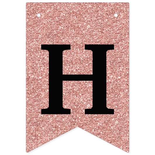 Happy 50th Birthday Foto Roos Gouden Glitter Vlaggetjes (Tweede vlag)