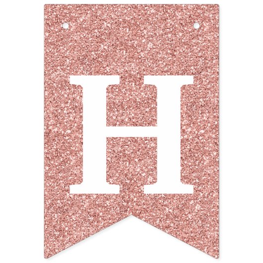 Happy 50th Birthday Foto Roos Gouden Glitter Vlaggetjes (Tweede vlag)