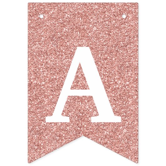 Happy 50th Birthday Foto Roos Gouden Glitter Vlaggetjes (Derde vlag)