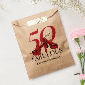 Happy 50th Birthday Fun Bold Red Shoes Bedankzakje (Gezegeld)