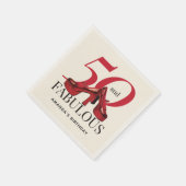 Happy 50th Birthday Fun Bold Red Shoes Paper Servet (Hoek)