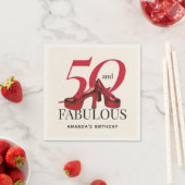 Happy 50th Birthday Fun Bold Red Shoes Paper Servet (Insitu)