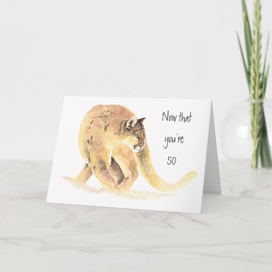 Happy 50th Birthday, Fun on the Prowl, Cougar Kaart (Voorkant)