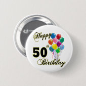 Happy 50th Birthday Gifts en Birthday Apparel Ronde Button 5,7 Cm (Voorkant /achterkant)