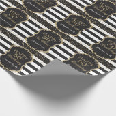 Happy 50th Birthday Gold Glitter Wrapping Paper Cadeaupapier (Hoek)