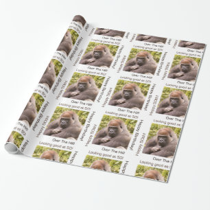 Happy 50th Birthday Gorilla Wrapping Paper Cadeaupapier