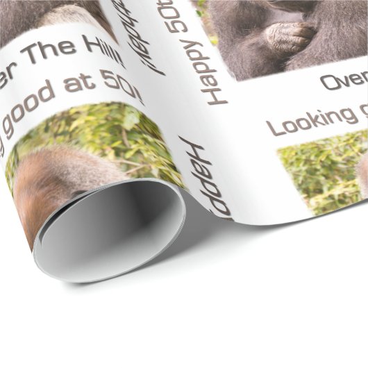 Happy 50th Birthday Gorilla Wrapping Paper Cadeaupapier (Rol Hoek)