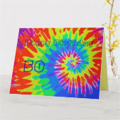 Happy 50th Birthday Groovy Stropdas-Dye Card Big Kaart (Gele Bloem)