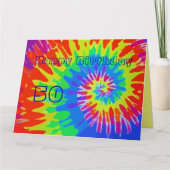 Happy 50th Birthday Groovy Stropdas-Dye Card Big Kaart (Voorkant)
